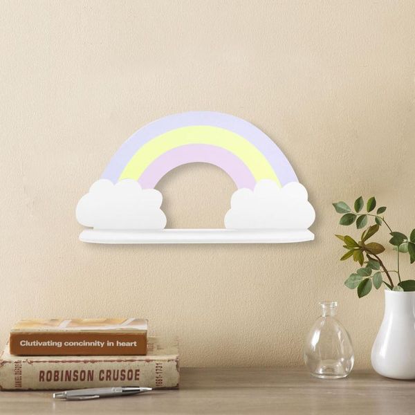 hooks & rails wall mounted decorative wooden household rainbow storage shelf hanging sundries rack books small potted plants 
hooks & rails wall mounted decorative wooden household rainbow storage shelf hanging sundries rack books small potted plants
