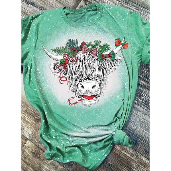 Summer ladies' tops T-shirts Christmas horns printed round neck street casual home furnishings loose short sleeves comfortable, White
Summer ladies' tops T-shirts Christmas horns printed round neck street casual home furnishings loose short sleeves comfortable, White
