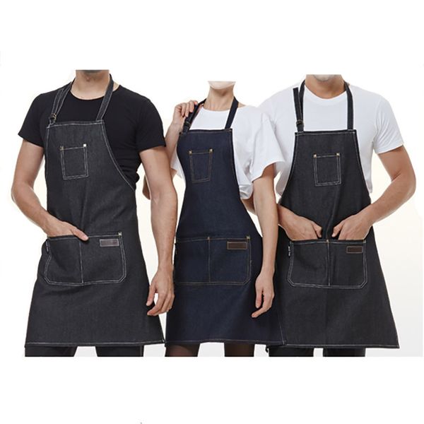 apron korean cowboy men's and women's fashion coffee shop clothing thickened personalized