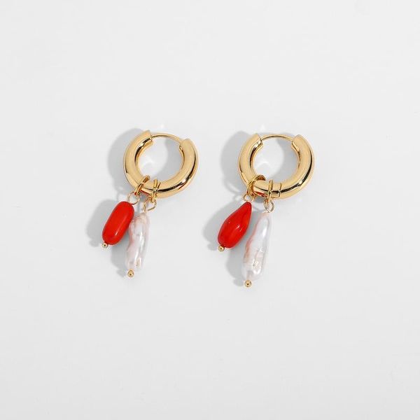 hoop & huggie natural keshi freshwater pearls red corals huggies earrings for women gold plated brass jewelry, Golden;silver
hoop & huggie natural keshi freshwater pearls red corals huggies earrings for women gold plated brass jewelry, Golden;silver