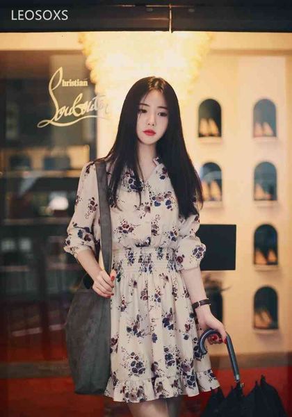 Casual Dresses Spring and autumn Korean dress loose long-sleeved waist fashion wild small floral chiffon ISCA, Black;gray
Casual Dresses Spring and autumn Korean dress loose long-sleeved waist fashion wild small floral chiffon ISCA, Black;gray