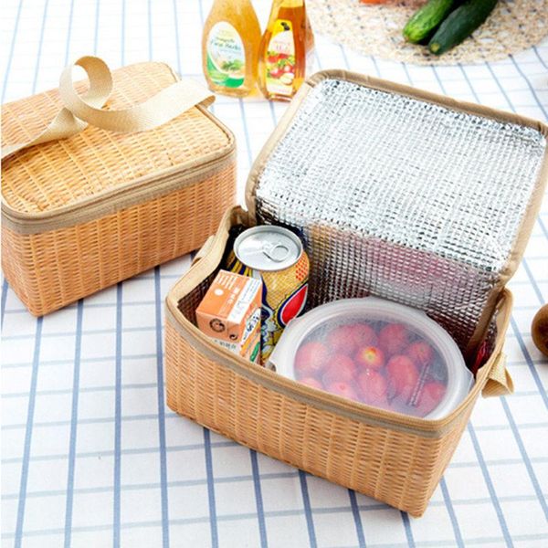 portable plastic thermal lunch tote bag imitation rattan storage cooler insulated box picnic dinnerware sets
portable plastic thermal lunch tote bag imitation rattan storage cooler insulated box picnic dinnerware sets