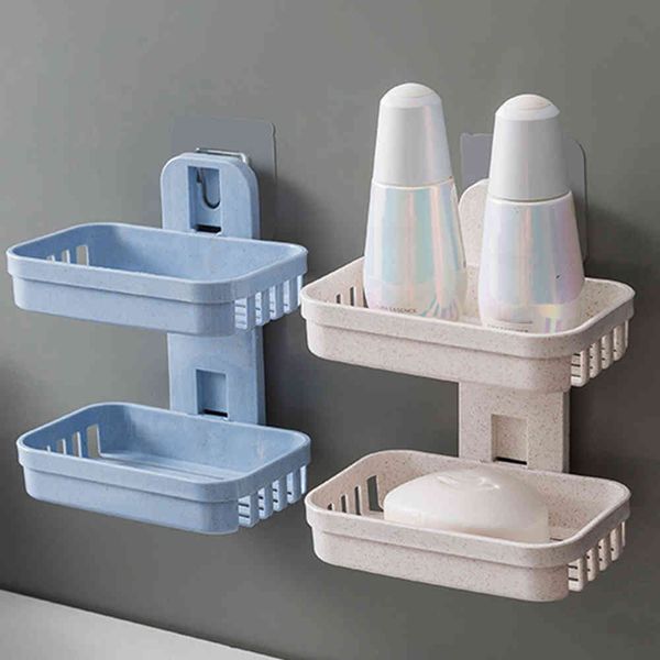 bathroom soap dish, double-layer bar soap holder storage rack for shower, kitchen wall mount self draining soap case box
bathroom soap dish, double-layer bar soap holder storage rack for shower, kitchen wall mount self draining soap case box