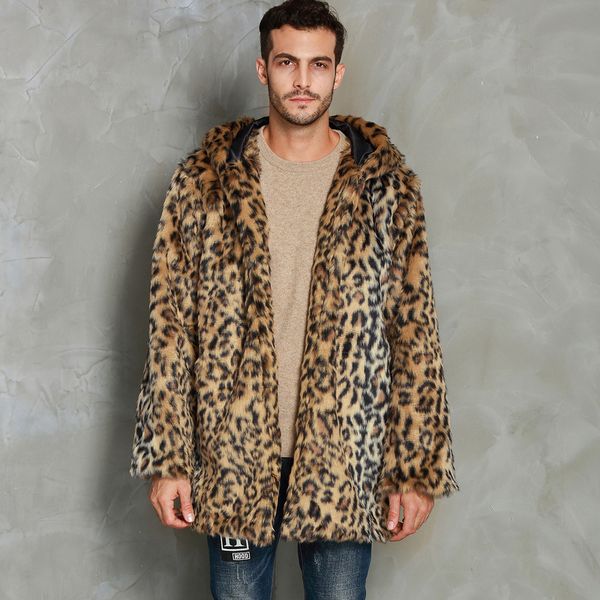 large leopard print mid-length large fluffy men s fur coat high-quality stand-up collar retro comfortable fashion travel commute, Black
large leopard print mid-length large fluffy men s fur coat high-quality stand-up collar retro comfortable fashion travel commute, Black