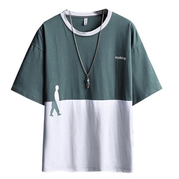 men's t-shirts men short sleeve o-neck t-shirt color block silhouette print casual loose, White;black
men's t-shirts men short sleeve o-neck t-shirt color block silhouette print casual loose, White;black