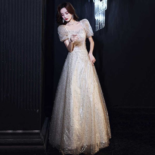 luxury evening dress banquet evening 2021 summer champagne golden princs fairy host long annual meeting dr, Black;gray
luxury evening dress banquet evening 2021 summer champagne golden princs fairy host long annual meeting dr, Black;gray