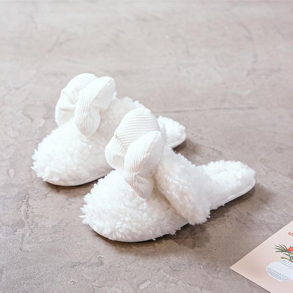 bow slippers girl indoor long plush white comfortable non-slip flats slides female, Black
bow slippers girl indoor long plush white comfortable non-slip flats slides female, Black