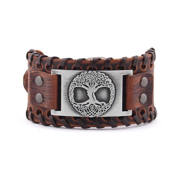 charm bracelets tree of life vintage wrap leather man with antique bronze metal viking bracelet jewelry, Golden;silver
charm bracelets tree of life vintage wrap leather man with antique bronze metal viking bracelet jewelry, Golden;silver