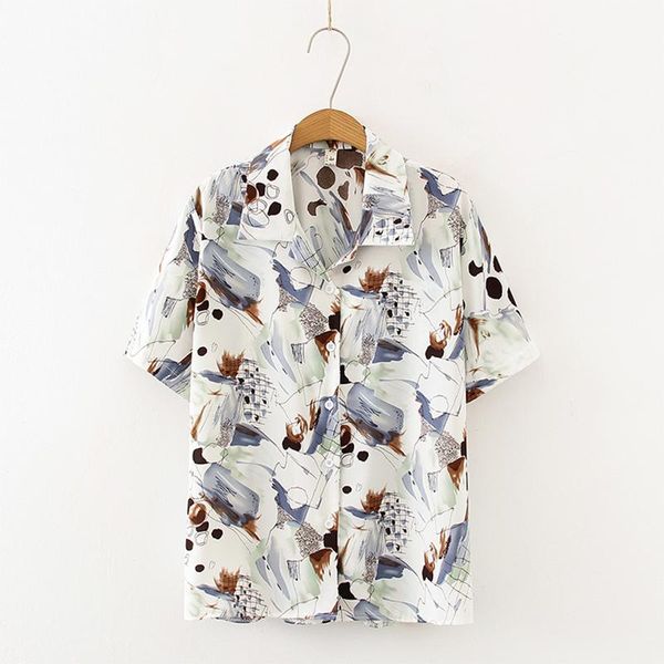 women's blouses & shirts summer fashion women vintage graffiti painting print shirt short sleeve loose chiffon casual feminina camisas, White
women's blouses & shirts summer fashion women vintage graffiti painting print shirt short sleeve loose chiffon casual feminina camisas, White