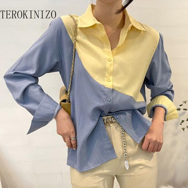 women's blouses & shirts terokinizo office ladies contrast color turn down collar single breasted casual korean fashion long sleeve bl, White
women's blouses & shirts terokinizo office ladies contrast color turn down collar single breasted casual korean fashion long sleeve bl, White