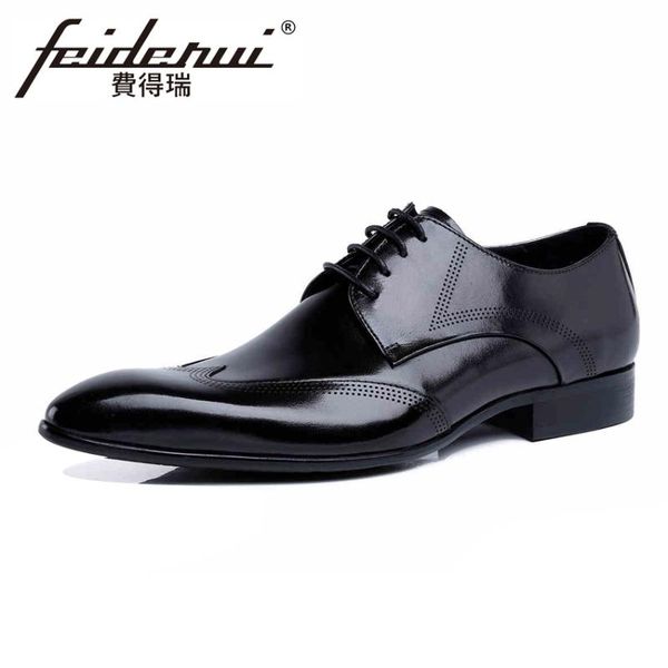 dress shoes elegant genuine leather men's handmade carved oxfords pointed toe derby wingtip man formal wedding brogue ymx182, Black
dress shoes elegant genuine leather men's handmade carved oxfords pointed toe derby wingtip man formal wedding brogue ymx182, Black