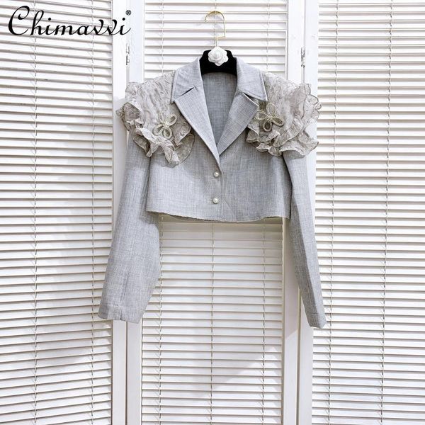 women's suits & blazers fall 2021 fashion rhinestone flower pin lapel spun yarn shawl blazer suit long sleeve short coat loose temperam, White;black
women's suits & blazers fall 2021 fashion rhinestone flower pin lapel spun yarn shawl blazer suit long sleeve short coat loose temperam, White;black
