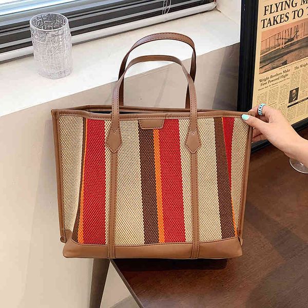 handbag bag women 2021 fashion leisure hand carry popular canvas stripe shoulder, Black;red
handbag bag women 2021 fashion leisure hand carry popular canvas stripe shoulder, Black;red