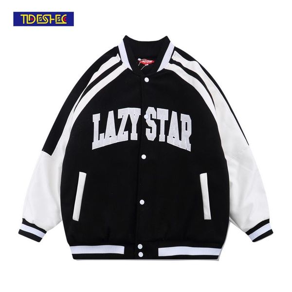 men's jackets embroidery harajuku college style plus size coat 2021 winter women and men hip hop long sleeve female jacket outwear, Black;brown
men's jackets embroidery harajuku college style plus size coat 2021 winter women and men hip hop long sleeve female jacket outwear, Black;brown