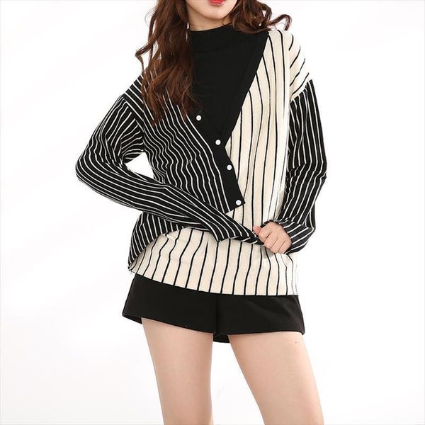 spring women stripe pullover button womens sweaters knitting shirt casual female v neck long sleeve loose thin sweater hd483, White;black
spring women stripe pullover button womens sweaters knitting shirt casual female v neck long sleeve loose thin sweater hd483, White;black