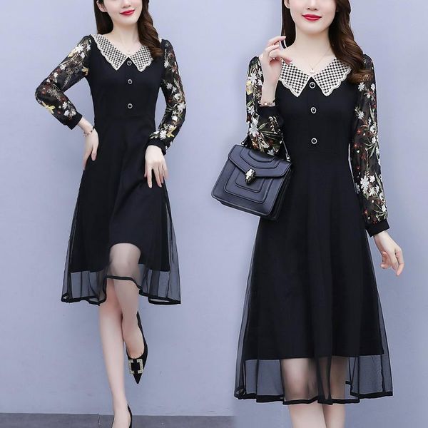 casual dresses women korean dress fashion one piece autumn spring 2021 office lady korea style patchwork solid floral print chiffon, Black;gray
casual dresses women korean dress fashion one piece autumn spring 2021 office lady korea style patchwork solid floral print chiffon, Black;gray