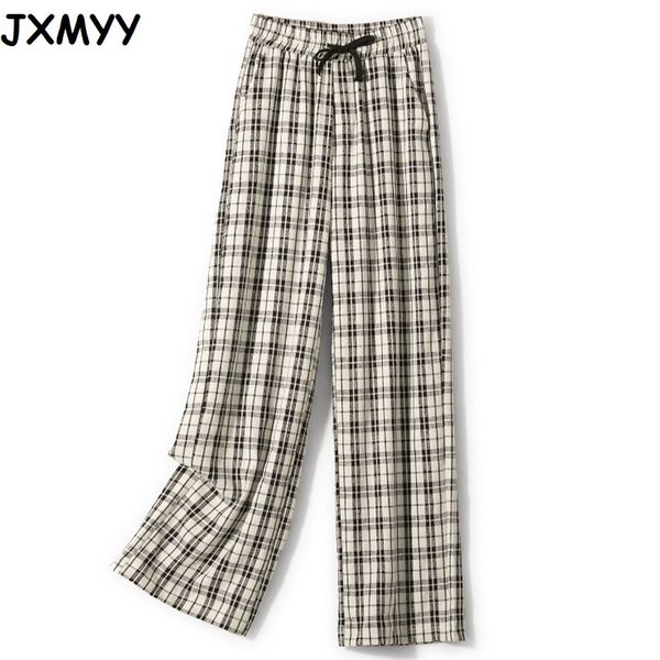 plaid wide-leg pants women's high waist drape spring and summer loose casual pants are thin and versatile long pants jxmyy 210412, Black;white
plaid wide-leg pants women's high waist drape spring and summer loose casual pants are thin and versatile long pants jxmyy 210412, Black;white