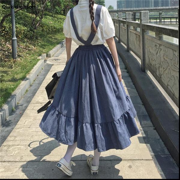 midi spring summer japanese womens skirt style kawaii lolita teens soft girl high waist ruffles suspender skirts rok, Black
midi spring summer japanese womens skirt style kawaii lolita teens soft girl high waist ruffles suspender skirts rok, Black