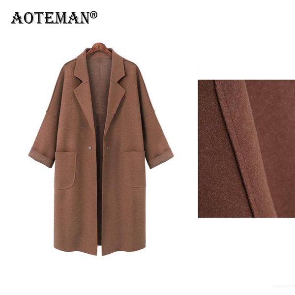 women's wool & blends jacket mid-length coat solid color woolen 2021 spring winter autumn female's loose fashion blazer, Black
women's wool & blends jacket mid-length coat solid color woolen 2021 spring winter autumn female's loose fashion blazer, Black