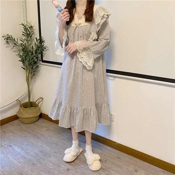 women's sleepwear vintage lace patchwork cotton nightgown korea ruffles loose sleepwear home clothes long sleeve nightdress midi d, Black;red
women's sleepwear vintage lace patchwork cotton nightgown korea ruffles loose sleepwear home clothes long sleeve nightdress midi d, Black;red