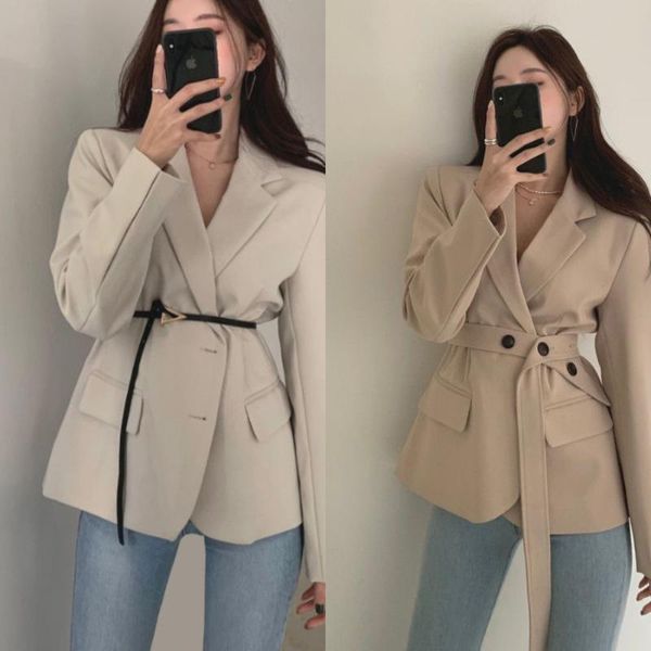 autumn korean women blazer single-breasted lapel belt suit coats ladies minimalist solid color overcoats qb347 women's suits & blazers, White;black
autumn korean women blazer single-breasted lapel belt suit coats ladies minimalist solid color overcoats qb347 women's suits & blazers, White;black