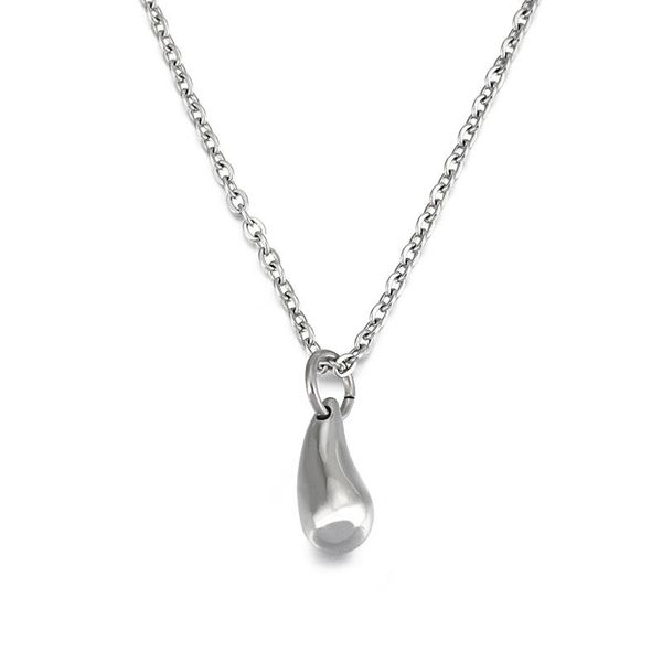 simple drop-shaped pendant necklace titanium steel jewelry woman gift never fade chains, Silver
simple drop-shaped pendant necklace titanium steel jewelry woman gift never fade chains, Silver