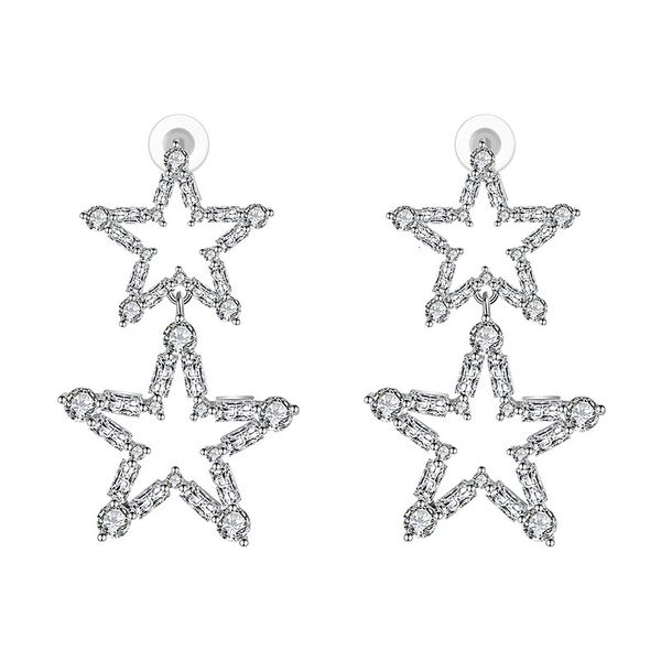 dangle earrings bella jewelry fashion temperament sweet versatile size copper micro set zircon five pointed star, Silver
dangle earrings bella jewelry fashion temperament sweet versatile size copper micro set zircon five pointed star, Silver