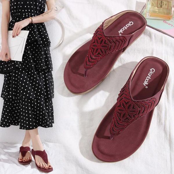 women sandals bohemian rhinestones embroidered beach flip flops summer fashion comfortable flat shoes slippers, Black
women sandals bohemian rhinestones embroidered beach flip flops summer fashion comfortable flat shoes slippers, Black