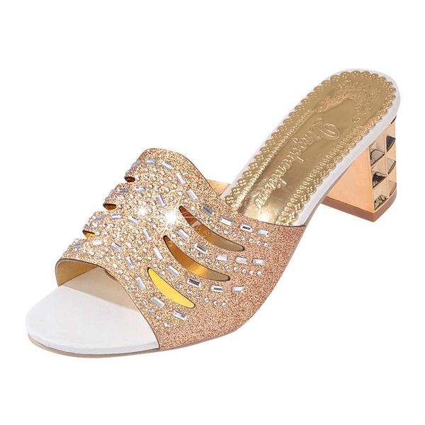 women slippers 2021 summer square heel shoes woman slip on sandals bling style female high heels ladies rome, Black
women slippers 2021 summer square heel shoes woman slip on sandals bling style female high heels ladies rome, Black