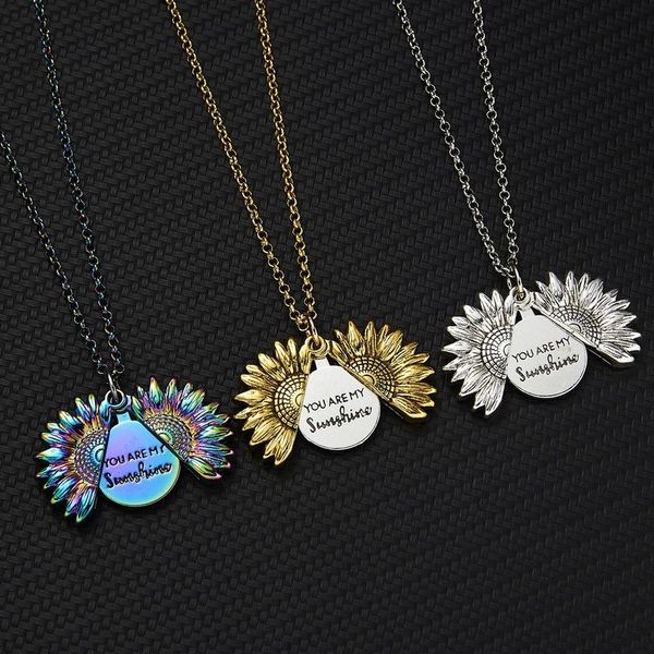 pendant necklaces fashion sunflower necklace creative opened lettering for women party faetival charm jewelry couple gift, Silver
pendant necklaces fashion sunflower necklace creative opened lettering for women party faetival charm jewelry couple gift, Silver