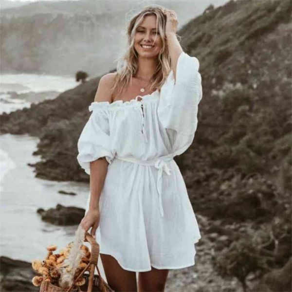 off shoulder cotton linen white autumn dress women sash ladies summer beach short holiday vestidos 210427, Black;gray
off shoulder cotton linen white autumn dress women sash ladies summer beach short holiday vestidos 210427, Black;gray
