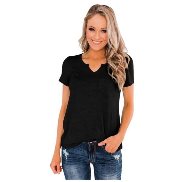 women's t-shirt fashion t shirt women harajuku 2021 casual v-neck pocket loose solid color t-shirts short sleeved tee femme, White
women's t-shirt fashion t shirt women harajuku 2021 casual v-neck pocket loose solid color t-shirts short sleeved tee femme, White