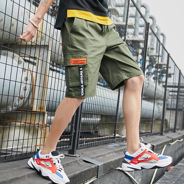 men's shorts tooling summer korean capris fashion brand loose casual pants beach, White;black
men's shorts tooling summer korean capris fashion brand loose casual pants beach, White;black