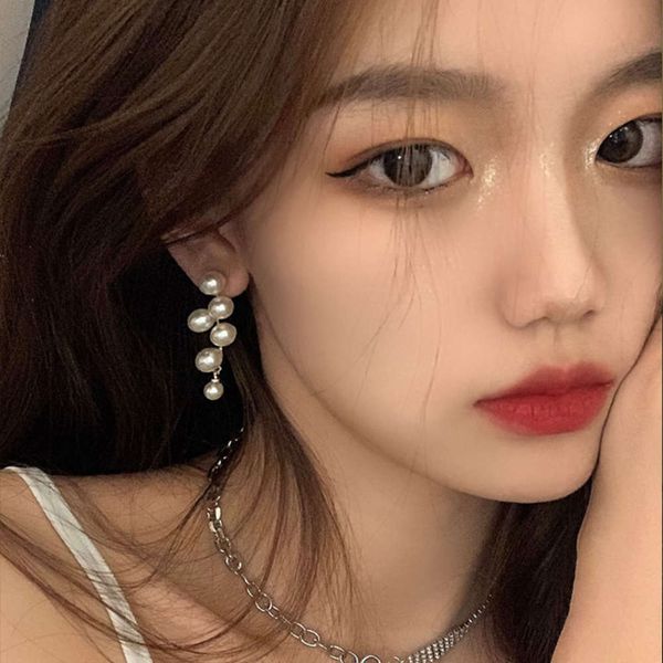 s925 silver needle advanced pearl tassel temperament eardrop new earrings for women in 2020, Black
s925 silver needle advanced pearl tassel temperament eardrop new earrings for women in 2020, Black