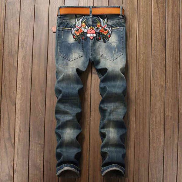 new designer men famous brand italian luxury rose embroidered slim fit mens printed jeans biker denim pants, Blue
new designer men famous brand italian luxury rose embroidered slim fit mens printed jeans biker denim pants, Blue