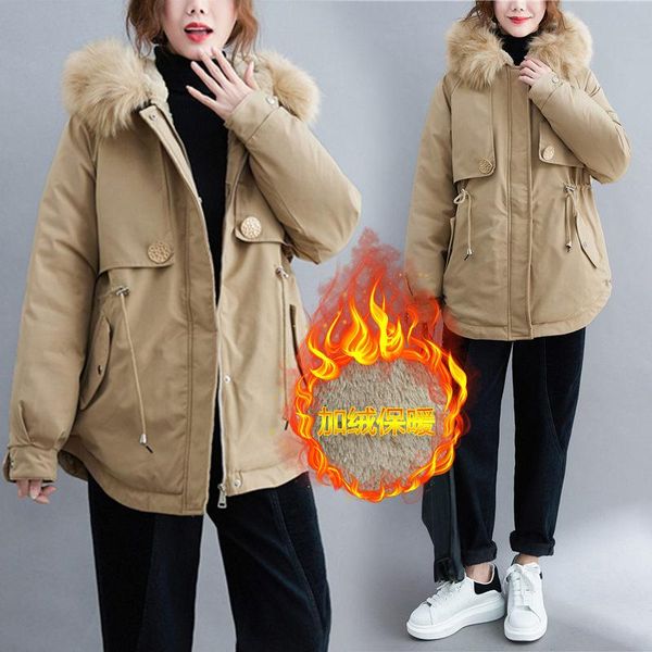 pure color fur collar irregular cotton padded jacket oversized women drawstring waist hooded plus velvet warm winter coat y883 women's, Black;brown
pure color fur collar irregular cotton padded jacket oversized women drawstring waist hooded plus velvet warm winter coat y883 women's, Black;brown