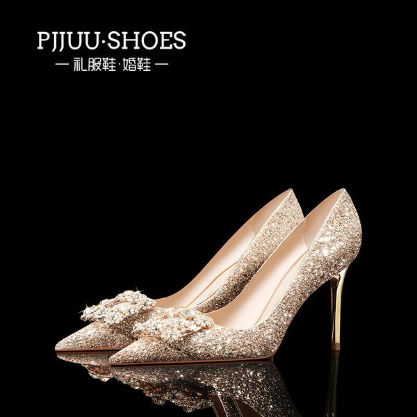 pjjuu sho 2021 women's high heels thin rhintone square buckle gold xiuhe wedding single
pjjuu sho 2021 women's high heels thin rhintone square buckle gold xiuhe wedding single