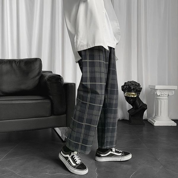 men's pants autumn cotton plaid fashion retro drawstring casual men streetwear hip-hop loose straight trousers mens m-5xl 49op, Black
men's pants autumn cotton plaid fashion retro drawstring casual men streetwear hip-hop loose straight trousers mens m-5xl 49op, Black