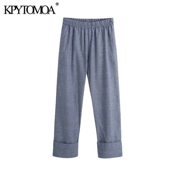women fashion office wear straight pants high elastic waist turn-up hem female ankle trousers mujer 210420, Black;white
women fashion office wear straight pants high elastic waist turn-up hem female ankle trousers mujer 210420, Black;white