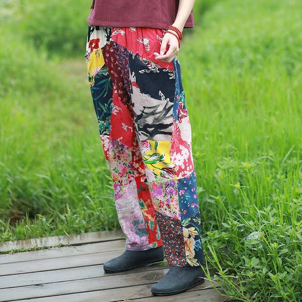 women's pants & capris women spring random pathwork elastic waist cotton linen ladies loose casual personality spliced trousers female, Black;white
women's pants & capris women spring random pathwork elastic waist cotton linen ladies loose casual personality spliced trousers female, Black;white