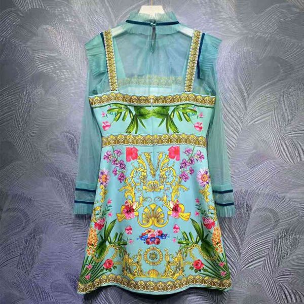 dress seqinyy green summer spring fashion design feminine track mesh shirt + strapless flowers from vintage mini printing, Black;gray
dress seqinyy green summer spring fashion design feminine track mesh shirt + strapless flowers from vintage mini printing, Black;gray