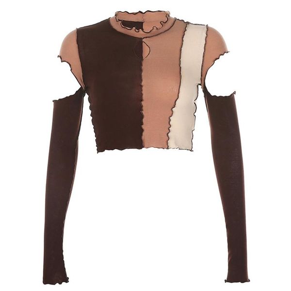 women's t-shirt women autumn cutout long sleeve ruffles turtleneck color block patchwork crop hollow keyhole bodycon harajuku s, White
women's t-shirt women autumn cutout long sleeve ruffles turtleneck color block patchwork crop hollow keyhole bodycon harajuku s, White