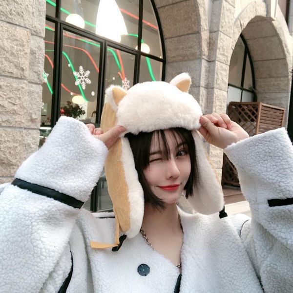 hat girl winter plush warm lei feng cute fox ear protection designer outdoor net red, Blue;gray
hat girl winter plush warm lei feng cute fox ear protection designer outdoor net red, Blue;gray