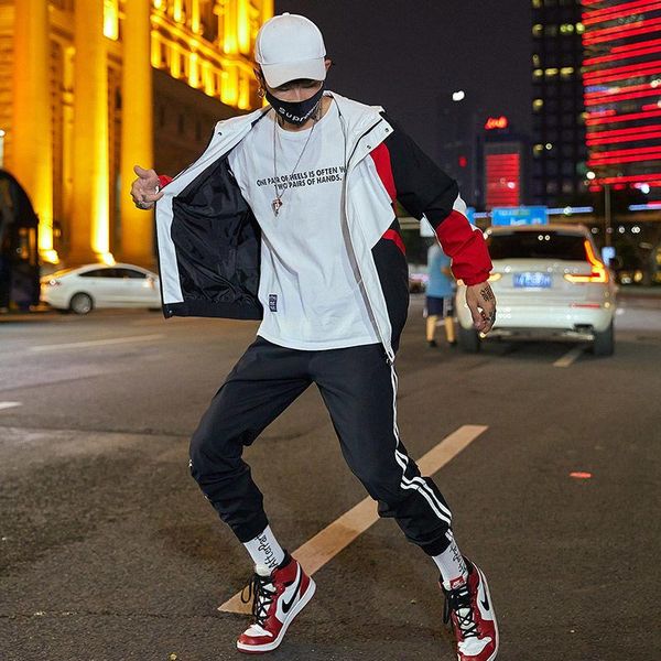 men's tracksuits autumn pantalones hombre 2021 fashion personalized color matching korean style handsome hip-hop casual sports 2-piece, Gray
men's tracksuits autumn pantalones hombre 2021 fashion personalized color matching korean style handsome hip-hop casual sports 2-piece, Gray