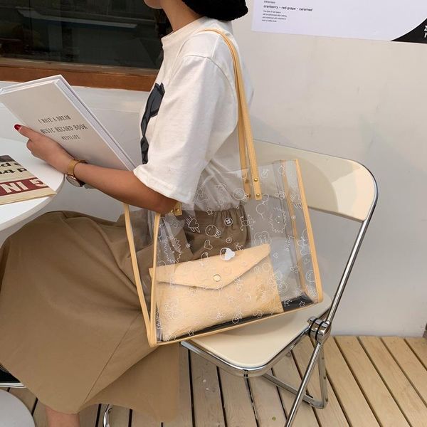 summer transparent mother and son bag women's fashion trend foreign style single shoulder net red pvc hand clutch bags
summer transparent mother and son bag women's fashion trend foreign style single shoulder net red pvc hand clutch bags