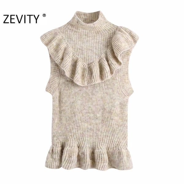 women fashion turtleneck collar cascading ruffle knitting sweater lady sleeveless casual chic vest pullover s449 210420, White;black
women fashion turtleneck collar cascading ruffle knitting sweater lady sleeveless casual chic vest pullover s449 210420, White;black
