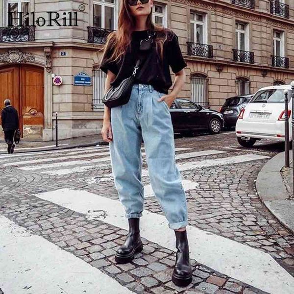 high waist loose blue jeans women long streetwear denim pockets trousers baggy plus size y damskie 210508 
high waist loose blue jeans women long streetwear denim pockets trousers baggy plus size y damskie 210508