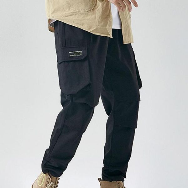 men's pants men solid color ankle tied summer multi pockets drawstring trousers for sports, Black
men's pants men solid color ankle tied summer multi pockets drawstring trousers for sports, Black