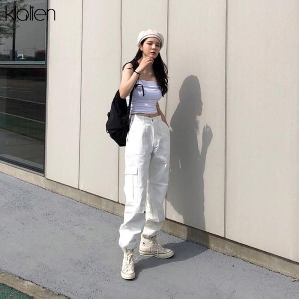 women's pants & capris klalien hip hop streetwear women high waist pockets ribbon trousers female loose long cargo 2021 fashion, Black;white
women's pants & capris klalien hip hop streetwear women high waist pockets ribbon trousers female loose long cargo 2021 fashion, Black;white