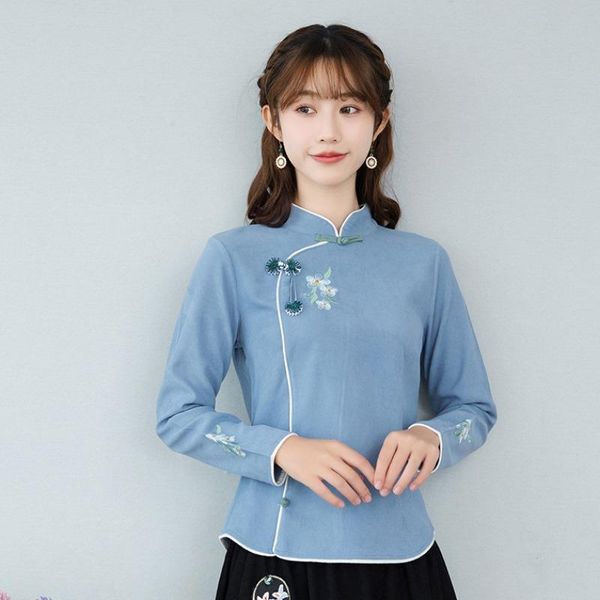 ethnic clothing 2021 chinese style autumn vintage qipao blouse graceful embroidery blusa feminina improved hanfu, Red
ethnic clothing 2021 chinese style autumn vintage qipao blouse graceful embroidery blusa feminina improved hanfu, Red